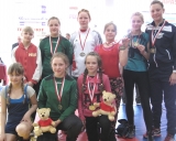 Anykščių komanda. Tupi Gabrielė Dilytė, Greta Čeponytė, Gabija Dilytė; stovi Vidmantė Kavaliauskaitė, Rimgailė Čeponytė, Viktorija Buinauskaitė, Vestina Navikaitė, Anelė Kavaliauskaitė, Auksė Rutkauskaitė.