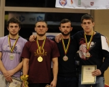 70 kg iš kairės: Ariomas Auga (II v.), Stanislavas Bajurinas (I v.), Vitalijus Katiševskis ir Gvidas Rubežius (III v.)