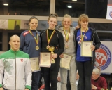 60 kg iš kairės: treneris Mindaugas Ežerskis, Karolina Latožaitė (II v.), Kristina Domikaitytė (I v.), Paulina Žuklijūtė ir Darija Matvejeva (III v.)