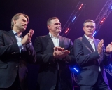 2017 imtynininku pagerbimas Siemens arenoje. Edis Urbanavičius, Virgilijus Alekna, Linas Kvedaravičius